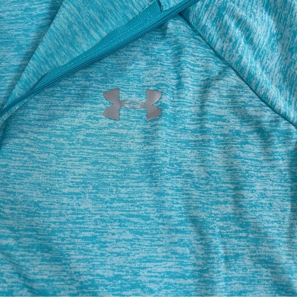 Under Armour Women's Tech Twist Half Zip Heathered Blue Long Sleeve Shirt - Picture 7 of 13